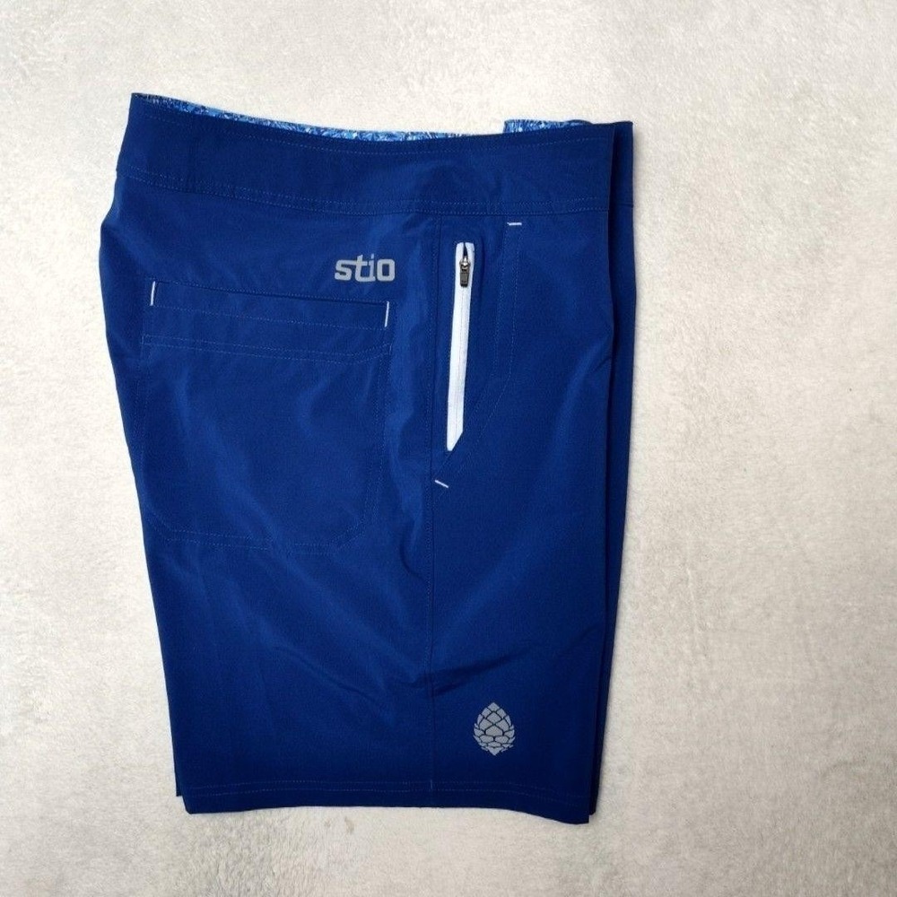 Stio Swim Trunks Mens 34 Blue 7" CFS Board Shorts Mesh Pockets Outdoor Surf